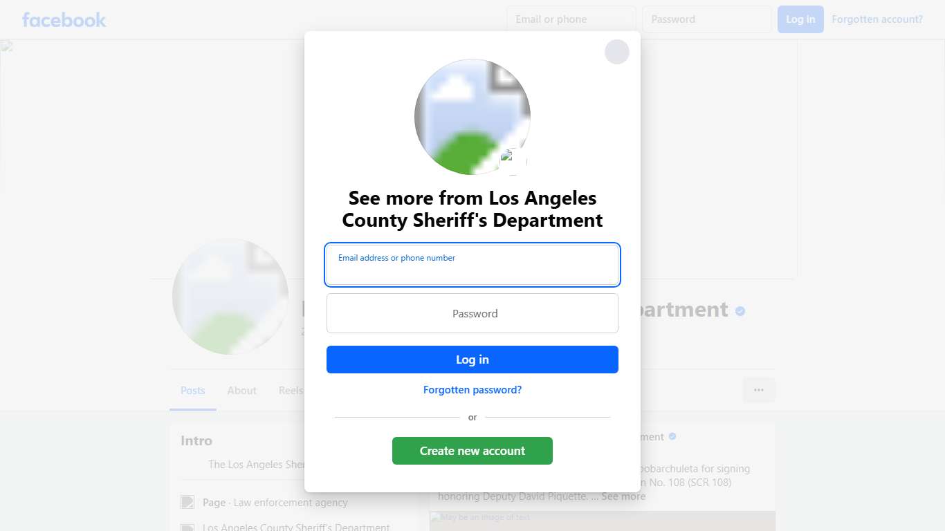 Los Angeles County Sheriff's Department Facebook